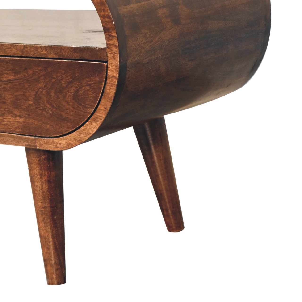 California Walnut Circular TV Stand TV Media Unit