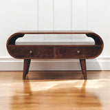 California Walnut Circular TV Stand TV Media Unit