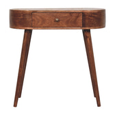 Honey Caramel Rounded Small Console Table | California Walnut Mango Wood