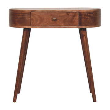 Honey Caramel Rounded Small Console Table | California Walnut Mango Wood
