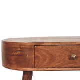 Honey Caramel Rounded Small Console Table | California Walnut Mango Wood