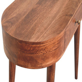 Honey Caramel Rounded Small Console Table | California Walnut Mango Wood