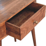 Honey Caramel Rounded Small Console Table | California Walnut Mango Wood