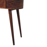 Honey Caramel Rounded Small Console Table | California Walnut Mango Wood