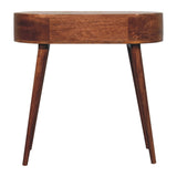 Honey Caramel Rounded Small Console Table | California Walnut Mango Wood