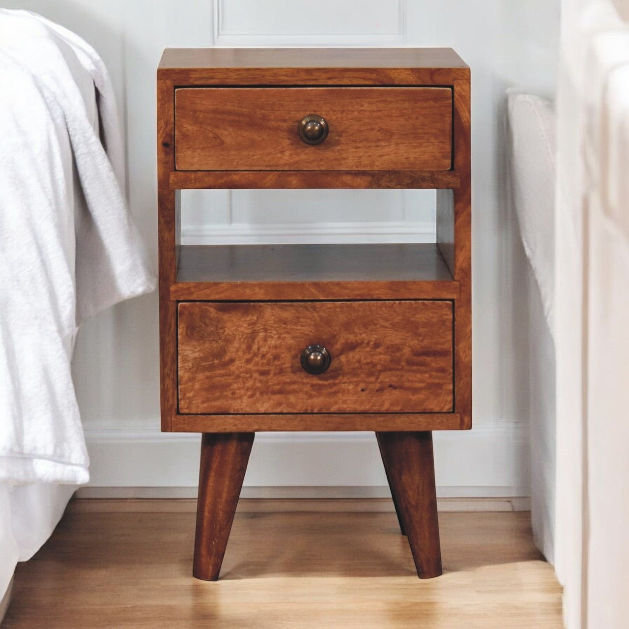 Mini Classic Multi Honey Caramel Bedside Table