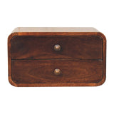 Curved California Walnut Wall Mounted Bedside Table | Wall-Mounted