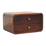 Curved California Walnut Wall Mounted Bedside Table | Wall-Mounted