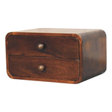 Curved California Walnut Wall Mounted Bedside Table | Wall-Mounted