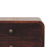 Curved California Walnut Wall Mounted Bedside Table | Wall-Mounted
