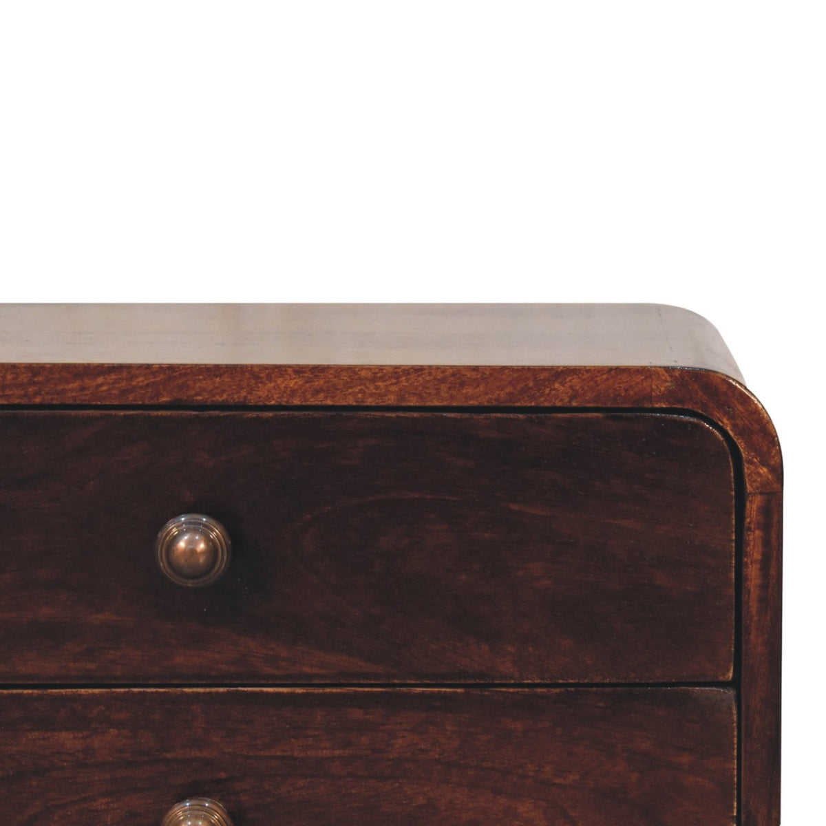 Curved California Walnut Wall Mounted Bedside Table | Wall-Mounted