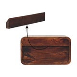 Curved California Walnut Wall Mounted Bedside Table | Wall-Mounted