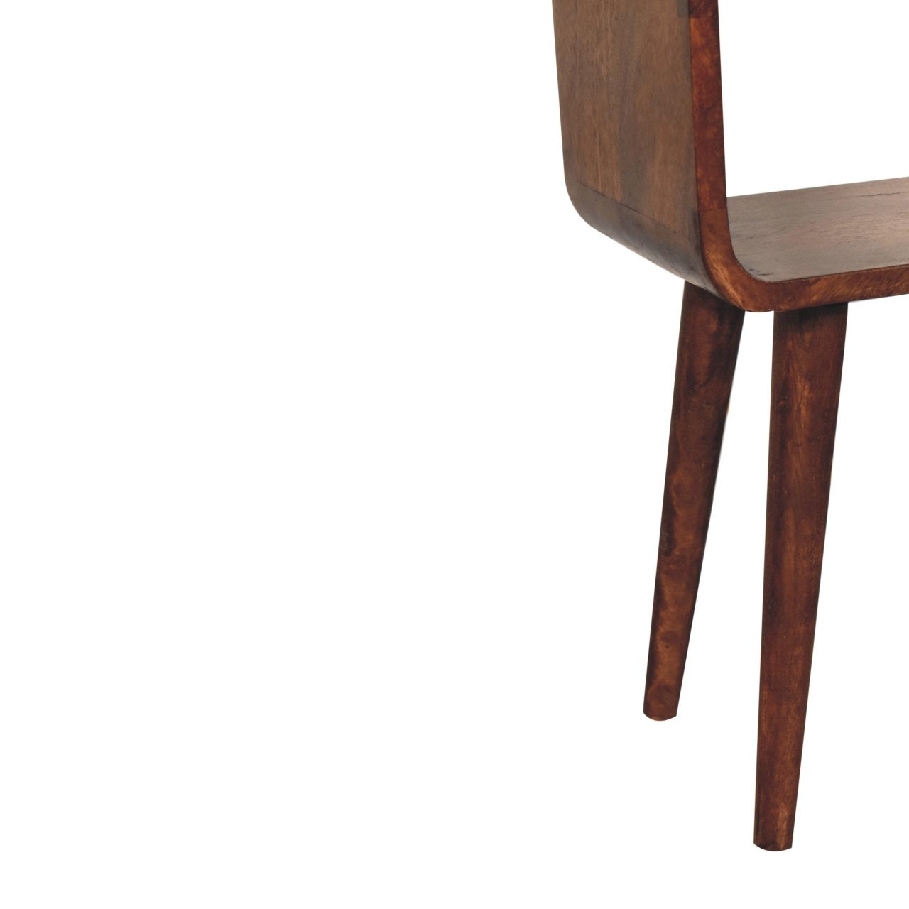 Mini Honey Caramel Curved Open Bedside Table
