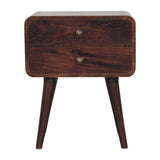 Curved California Walnut Bedside Table