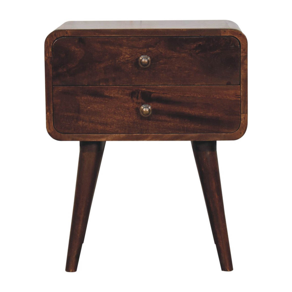 Curved California Walnut Bedside Table