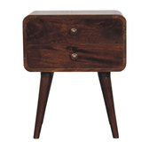 Curved California Walnut Bedside Table