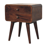 Curved California Walnut Bedside Table