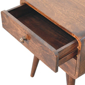 Curved California Walnut Bedside Table