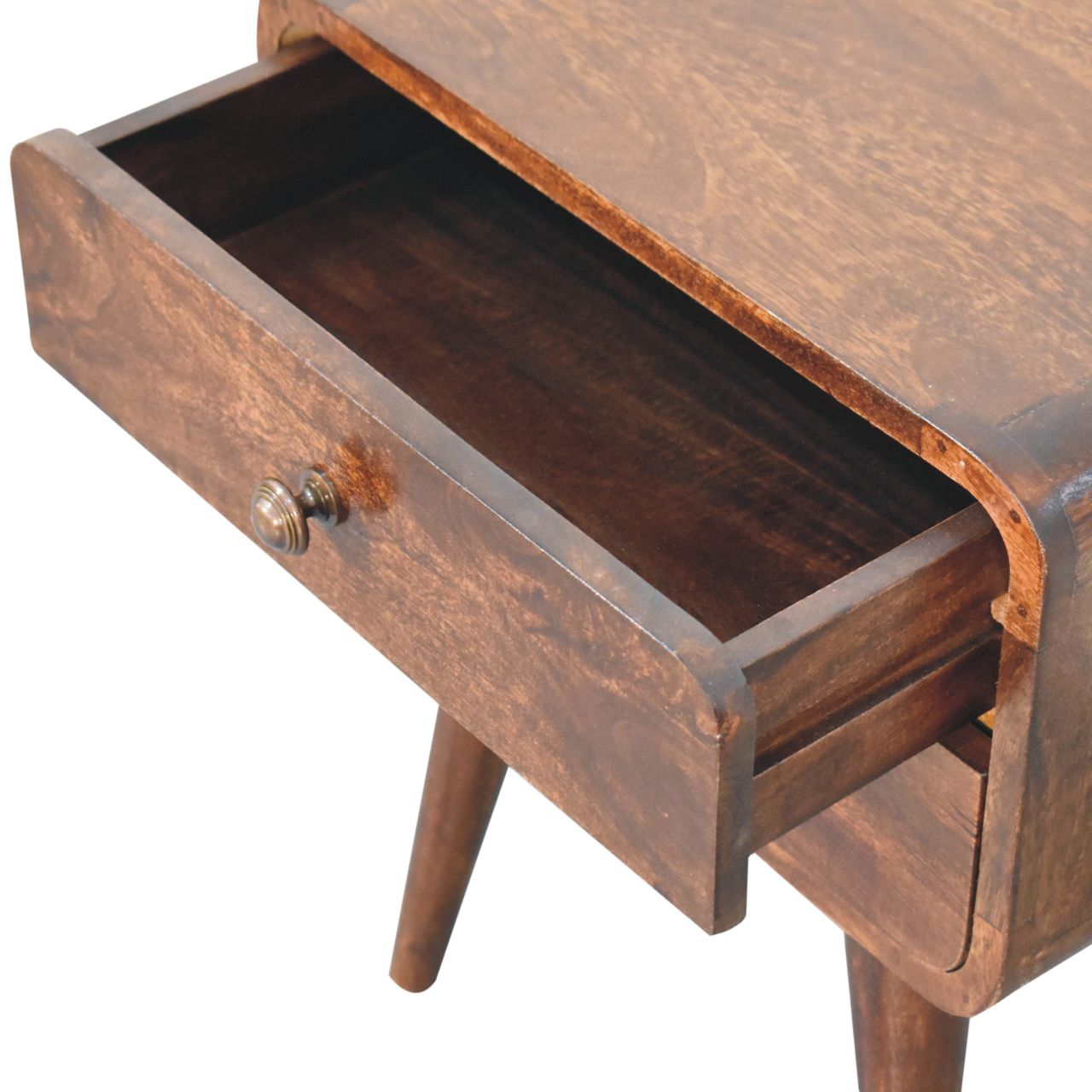Curved California Walnut Bedside Table
