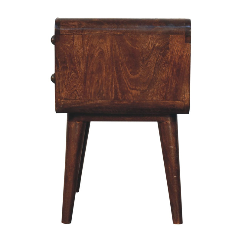 Curved California Walnut Bedside Table