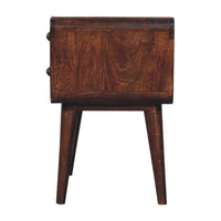 Curved California Walnut Bedside Table