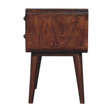 Curved California Walnut Bedside Table