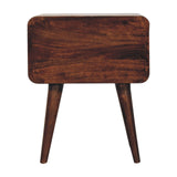 Curved California Walnut Bedside Table