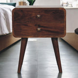 Curved California Walnut Bedside Table