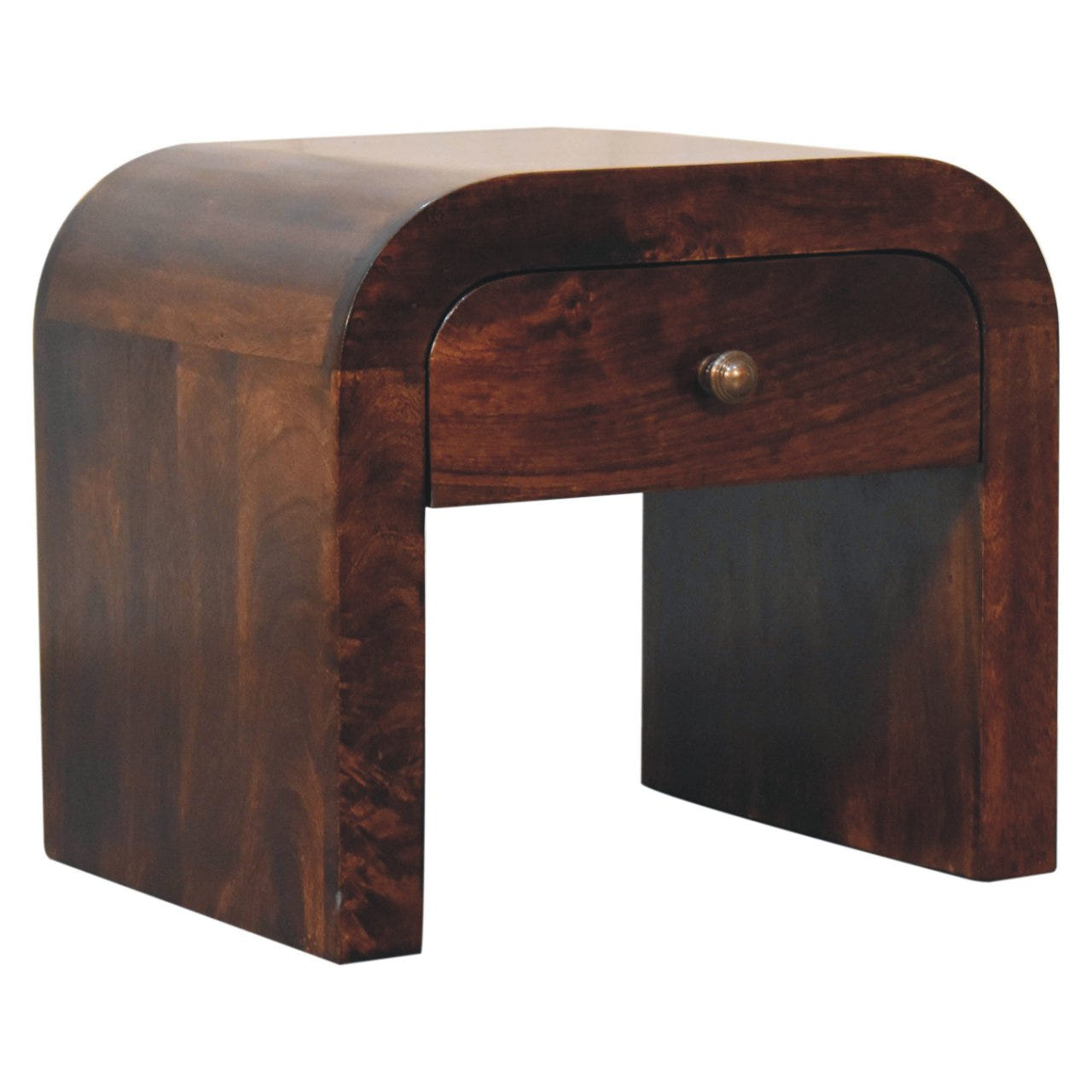 California Walnut Disc Bedside Table