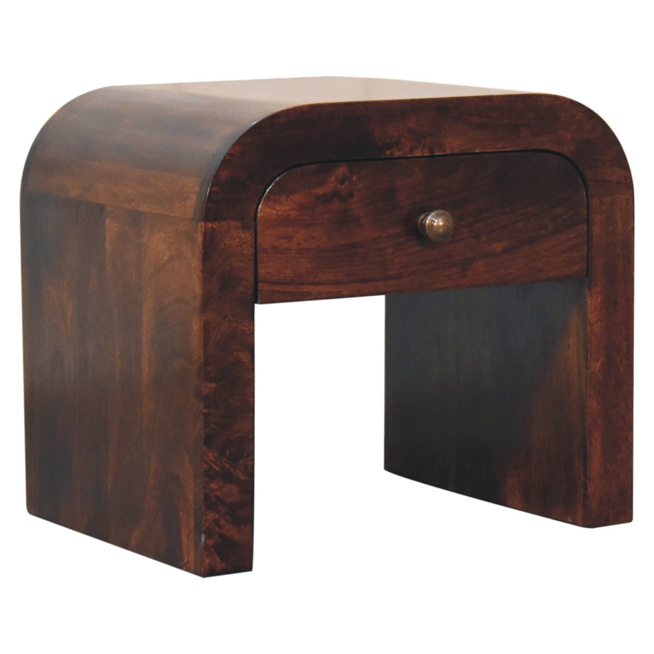 California Walnut Disc Bedside Table