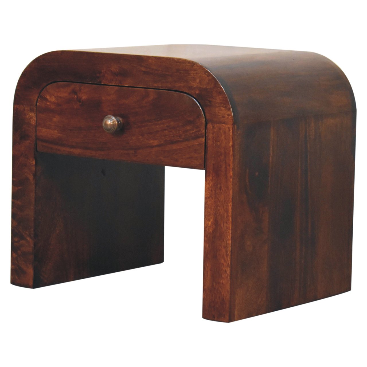 California Walnut Disc Bedside Table