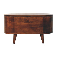 California Walnut Rounded Lid up Blanket Box Storage Bench