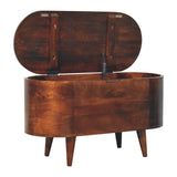 California Walnut Rounded Lid up Blanket Box Storage Bench