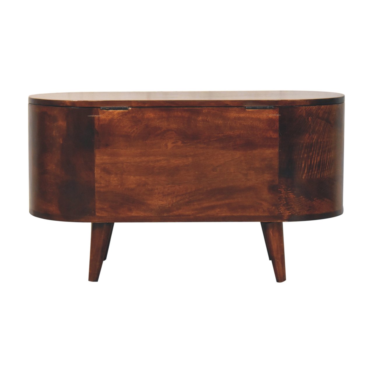 California Walnut Rounded Lid up Blanket Box Storage Bench