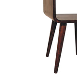 Mini California Walnut Curved Bedside with Lower Slot Bedside Table