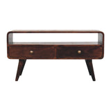 Curved California Walnut Media Unit