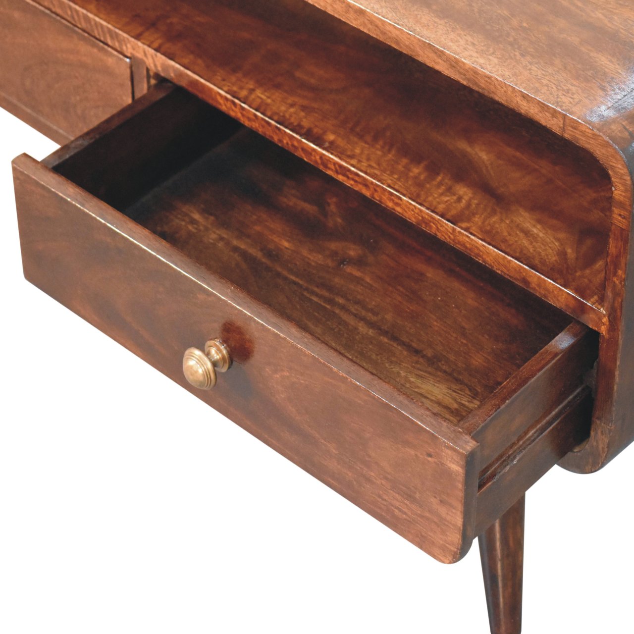 Curved California Walnut Media Unit