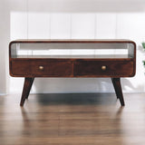Curved California Walnut Media Unit