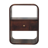 California Walnut Curved Edge Bedside Table