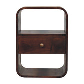 California Walnut Curved Edge Bedside Table