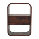 California Walnut Curved Edge Bedside Table