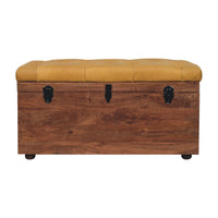 Buffalo Hide Honey Caramel Storage Trunk Storage Bench