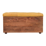 Buffalo Hide Honey Caramel Storage Trunk Storage Bench | Hidden Storage