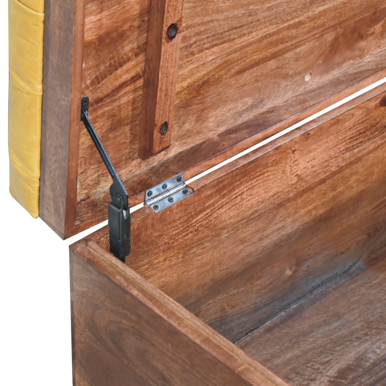 Buffalo Hide Honey Caramel Storage Trunk Storage Bench | Hidden Storage