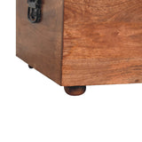 Buffalo Hide Honey Caramel Storage Trunk Storage Bench | Hidden Storage