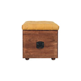 Buffalo Hide Honey Caramel Storage Trunk Storage Bench | Hidden Storage