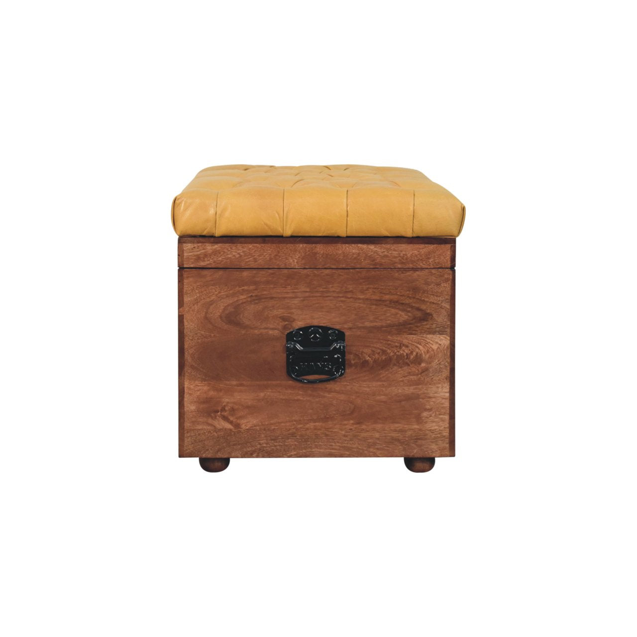 Buffalo Hide Honey Caramel Storage Trunk Storage Bench | Hidden Storage