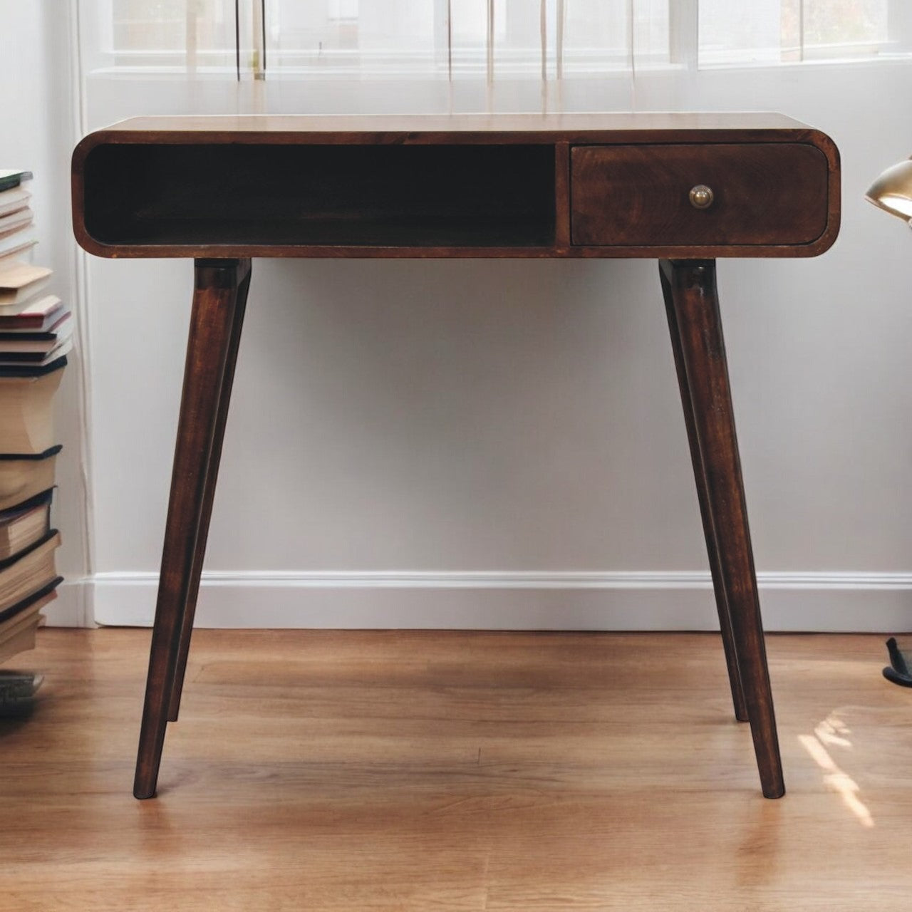 Curved California Walnut Writing Desk