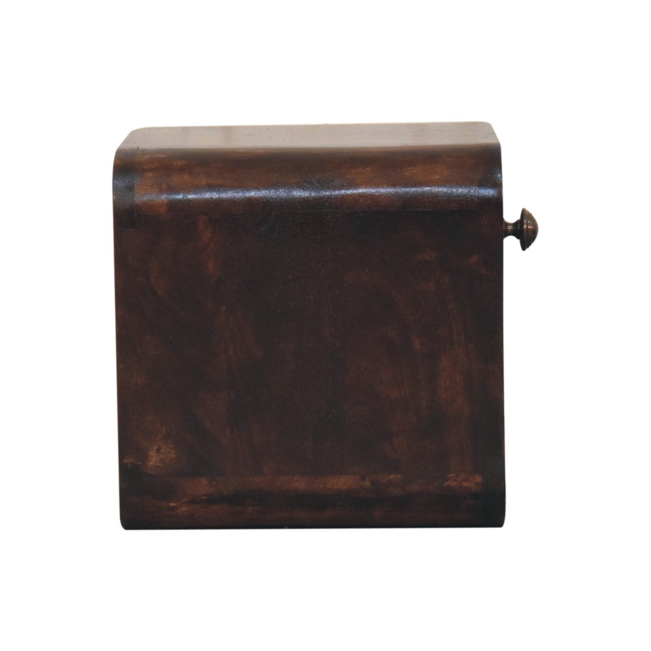 Mini Curved California Walnut Wall Mounted Bedside with Open Slot | Mango Wood