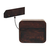 Mini Curved California Walnut Wall Mounted Bedside with Open Slot | Mango Wood